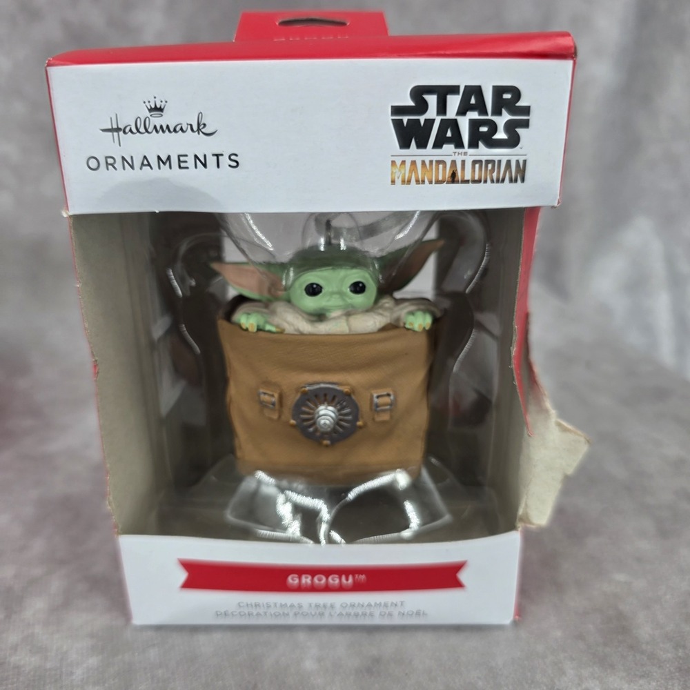 Hallmark Christmas Ornament 2022 Grogu In Bag Baby Yoda Mandalorian Star Wars